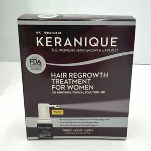 Keranique Women's Hair Growth Kit, FDA Hair Loss Treatment- 3 Month Supply NEW